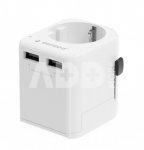 Gembird TPA-EU2A12-01-W EU to Universal travel power adapter, 12W, white | Gembird