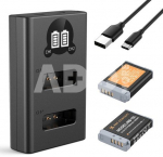 K&F Concept K&F NB-13L Digital Camera Dual Battery with Dual Channel Charger, for Canon