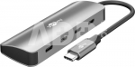 Goobay Slim 4-Port USB-Hub, USB-C auf USB-C, 10 Gbit/s, Grey | 76565