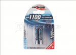 1x2 Ansmann NiMH rech. battery 1100 Micro AAA 1050 mAh