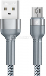 Cable USB Micro Remax Jany Alloy, 1m, 2.4A (silver)