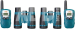 Walkie Talkie and Binoculars Set, Levenhuk LabZZ WTT10, Blue