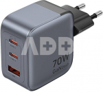 GaN Vention USB-C+C+A 70W Charger (Gray)