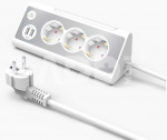 Tower Power Table Power Strip 3-fold 2m Black/Grey
