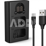 K&F Concept K&F NP-FW50 Digital Camera Dual LED Display Screen charger; Supports Micro USB and Type-C charging