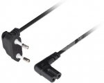 Lanberg CEE 7/16 to EC 320 C7 Euro (radio) power cord 1.8m angled VDE | CA-C7CA-12CC-0018-BK