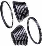 K&F Concept K&F 18 Pieces Filter Ring Adapter Set, Camera Lens Filter Metal Stepping Rings Kit