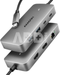 AXAGON USB-C 10Gbps DUAL 4K DISPLAY 7in1 hub | HMC-CUB83X2
