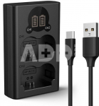 K&F Concept K&F NP-W235 Dual Charger Camera LED, Micro USB and Type-C charging