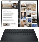Asus | Zenbook Duo UX8406CA-QL287W | Inkwell Gray | 14 " | OLED | Touchscreen | FHD | 1920 x 1200 pixels | Intel Core Ultra 7 | 255H | 16 GB | LPDDR5X | Solid-state drive capacity 1000 GB | Intel Arc Graphics | Windows 11 Home | 802.11be | Bluetooth  ...