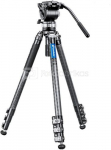 Leofoto LVM-324C+BV-15 4-Section Carbon Fiber Video Tripod with Fluid Head Set