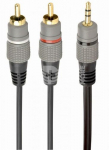 CABLE AUDIO 3.5MM TO 2RCA 2.5M/GOLD CCA-352-2.5M GEMBIRD