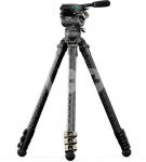 Tilta 75mm Cine Fluid Head with 3-Stage Carbon Fiber Tripod Legs (8KG) - Space Gray