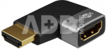 Goobay 72010 HDMI&trade; Angled Adapter 90&deg; Horizontal, 8K @ 60 Hz, Gold-Plated, Black, Silver | Goobay