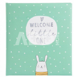 Albumas GOLDBUCH 15 181 Welcome little one mint 30x31/60psl | balti lapai | kampučiai/lipdukai | knyginio ri&scaron;imo pažeista pakuotė