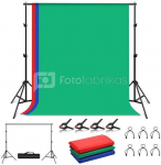 Puluz Photo studio background support 2x2m + Backdrops 3 pcs PKT5204