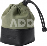 Artisan & Artist I ACAM-LP120 I Fabric and Leather Lens Pouch (S) Khaki/Black