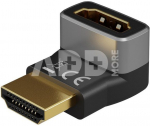 Goobay 72009 HDMI&trade; Angled Adapter 90&deg; Horizontal, 8K @ 60 Hz, Gold-Plated, Black, Silver | Goobay
