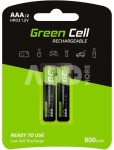 Green Cell Rechargeable Batteries 2x AAA HR03 800mAh