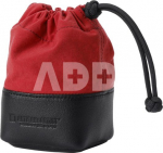 Artisan & Artist I ACAM-LP120 I Fabric and Leather Lens Pouch (S) Red/Black