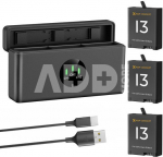 K&F Concept K&F Gopro 13 Camera Battery 2100mAh, 3-pack + Charger