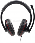 Gembird MHS-U-001 USB stereo headset Glossy black, USB, Built-in microphone