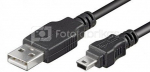 Logilink USB MINI-B 5-pin 180 Cert 1.8m Mini-USB B, USB A, 1.8 m, Black