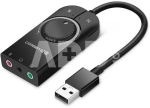 External USB audio card UGREEN 15cm (black)