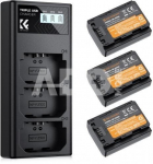 K&F Concept K&F NP-FZ100 Camera Battery 2280mAh, 3-pack + Charger LCD display charger set