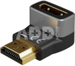 Goobay 72011 HDMI&trade; Angled Adapter 270&deg; Vertical, 8K @ 60 Hz, Gold-Plated, Black, Silver | Goobay