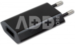 Techly Slim USB charger 230V - 5V/1A black