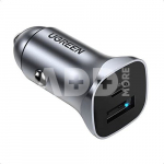 UGREEN USB-C PD+USB-A QC 24W Fast Car Charger Gray