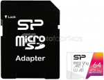 Silicon Power memory card microSDXC 64GB Elite + adapter