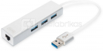 Digitus 3-port USB Hub and Gigabit LAN adapter  DA-70250-1