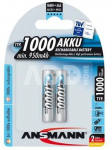 1x2 Ansmann NiMH rech. battery 1000 Micro AAA 950 mAh
