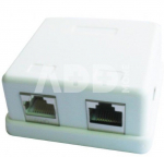 Gembird Two jack surface mount box with 2 CAT5e