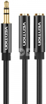 Stereo Splitter 3.5mm Male to 2x 3.5mm Female 0.3m Vention BBSBY Black
