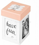 Dovanų dežutė Walther FB-280W Surprize balta 8,5 x 8,5 x13,5 | nuotraukoms 5,5 x 8,3 cm