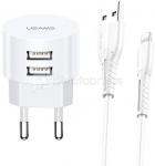 USAMS Charger T20 2xUSB 2,1A Lightning
