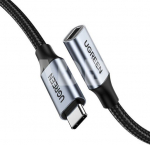 Cable Nickel Plating UGREEN US372 USB Type C 3.1 Gen2 Male to Female 0.5m (Black)