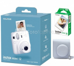Fujifilm Instax mini 12 kaamera Clay White + Instax Mini Glossy (10pl) + karp