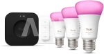Philips Hue Starter set: 3 smart E27 bulbs, dimmer switch, Hue Bridge Pro | E27 | White and colored light