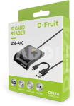 D-Fruit ID card reader USB-A/USB-C DF174, black