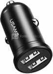 USAMS Car Charger 2xUSB 2,4A Black