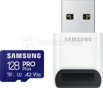Paměťov&aacute; karta Samsung PRO Plus microSDXC 128 GB U3 A2 V30 se čtečkou (MB-MD128SB/WW)