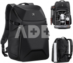 K&F Concept Camera Backpack 20L Large Waterproof Camera Bag with Front HardShell, Black