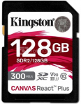 Kingston Memory card SD 128GB Canvas React Plus 300/260 UHS-II U3