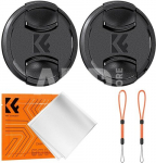 K&F Concept K&F 62MM Lens Caps Kit with K&F LOGO Caps*2+Anti-lost rope*2+vacuum cleaning cloth*1