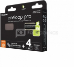 Įkraunamos baterijos Panasonic ENELOOP Pro BK-3HCDEC4BE , 2500 mAh, 500 (4xAA) dėžutėje