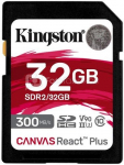 Kingston Memory card SD 32GB Canvas React Plus 300/260 UHS-II U3